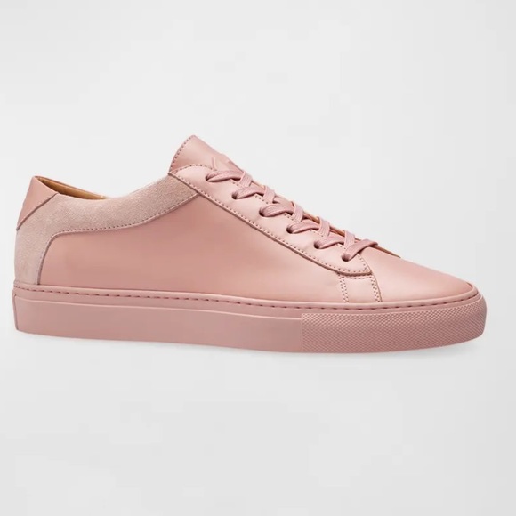 $295 Koio Capri Fiore Pink Leather Italian Lace Up Low Top Sneakers 38 Fiore - Picture 3 of 15